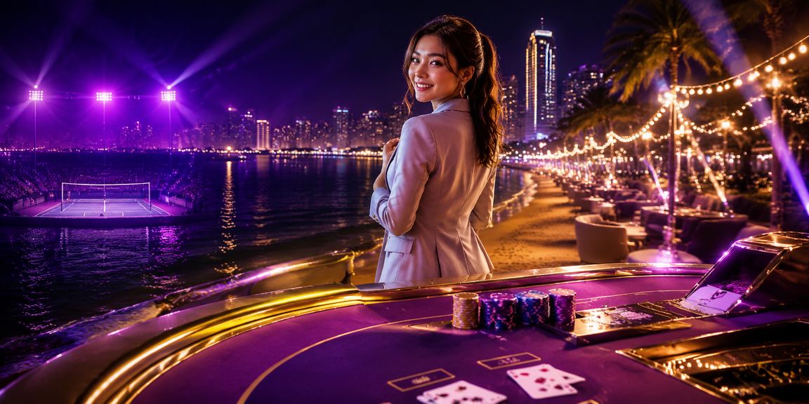 Meja Baccarat gaya Melayu di Penang dengan suasana kasino langsung